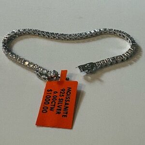 Sparkling Moissanite 925 Silver 6.00ctw 3mm Tennis Bracelet